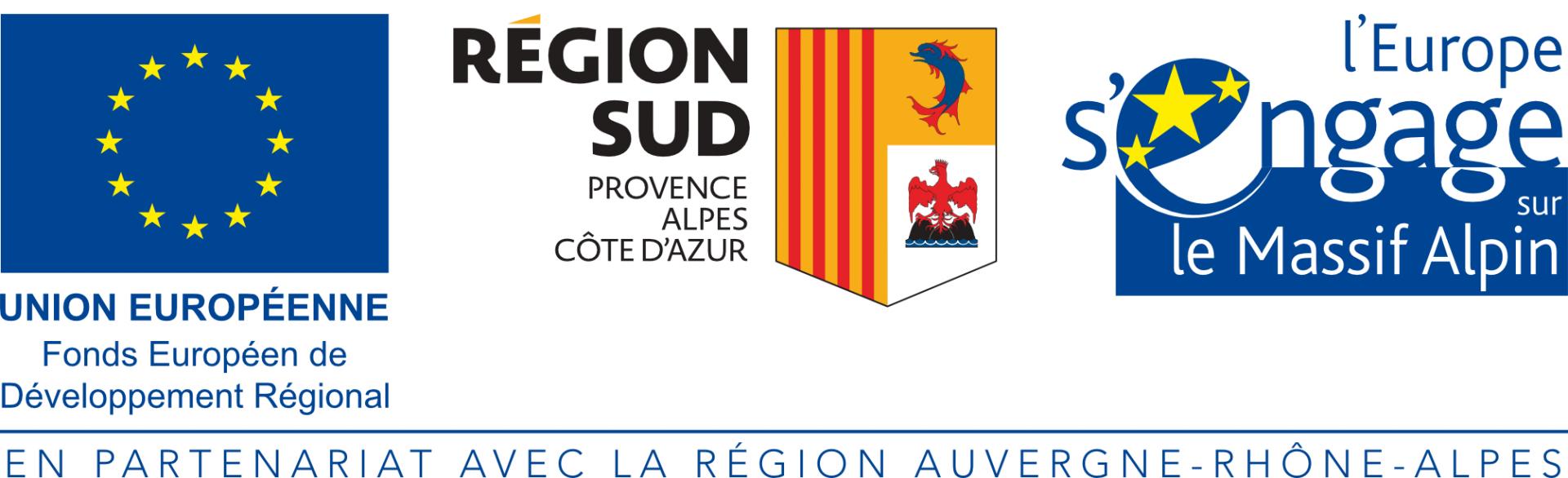 Logo Union Européenne, Région Sud et L'Europe s'engage